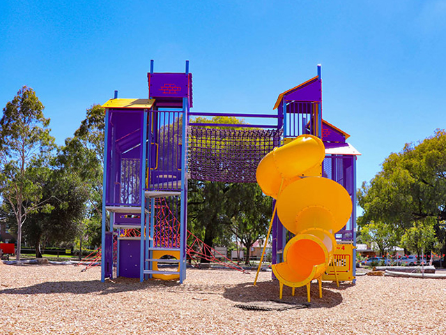 Exciting Modern Purple Play Towers at CB Smith Reserve